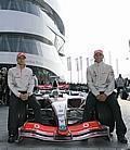 Weltmeister Lewis Hamilton und sein Vodafone McLaren Mercedes Teamkollege Heikki Kovalainen.